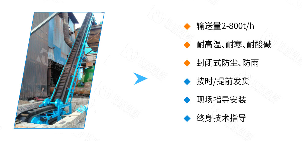 大傾角皮帶輸送機特點優勢